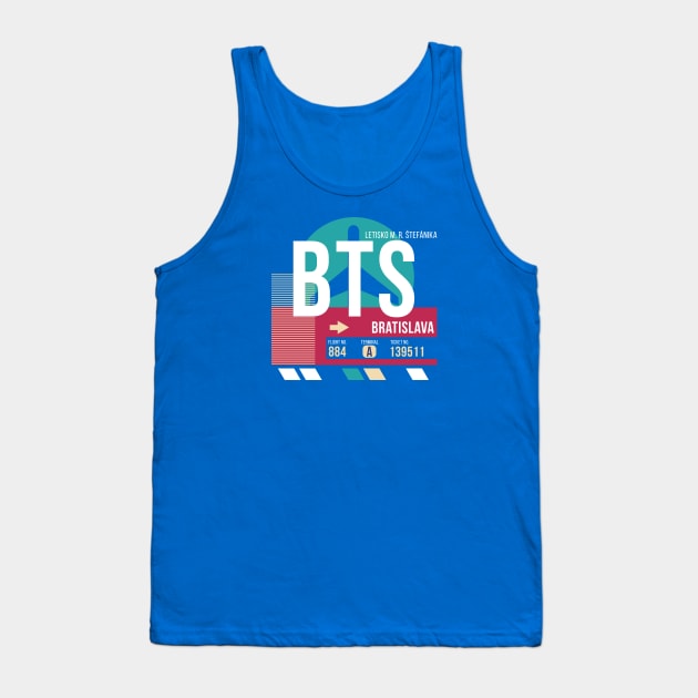 Bratislava, Slovakia (BTS) Airport Code Baggage Tag Tank Top by SLAG_Creative